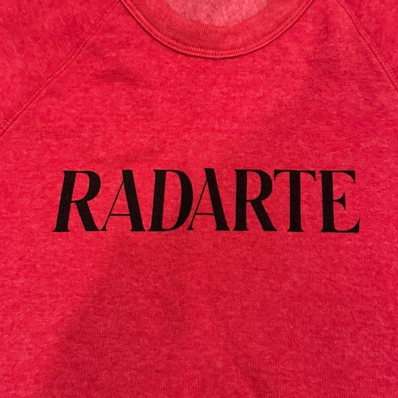 Rodarte ‘Radarte’ Heathered Crewneck Sweatshirt Red Black Size Small Like New - Picture 7 of 9